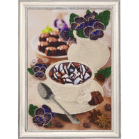 Bead Embroidery Kit Violet still life DIY Bead needlepoint Bead stitching