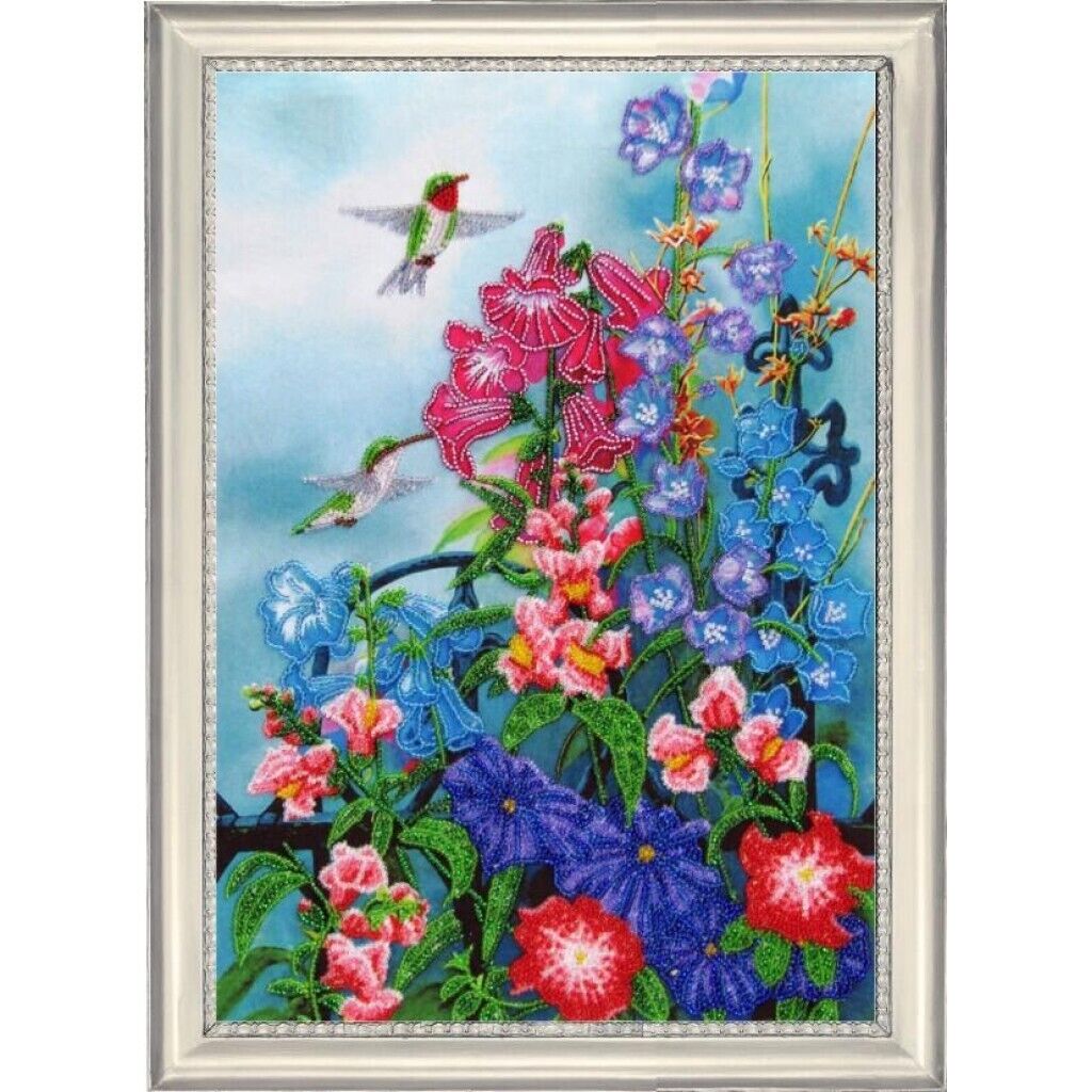 Bead Embroidery Kit Flowers DIY Bead needlepoint Bead stitching Beadwork