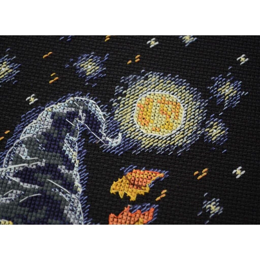 Counted Cross Stitch Kit Magic pages Halloween DIY Unprinted canvas