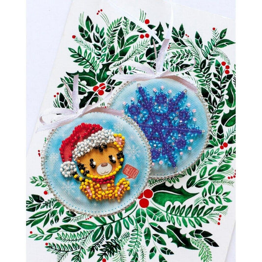 Bead Embroidery Kit Tiger XMas Christmas tree toy kit DIY Beading embroidery