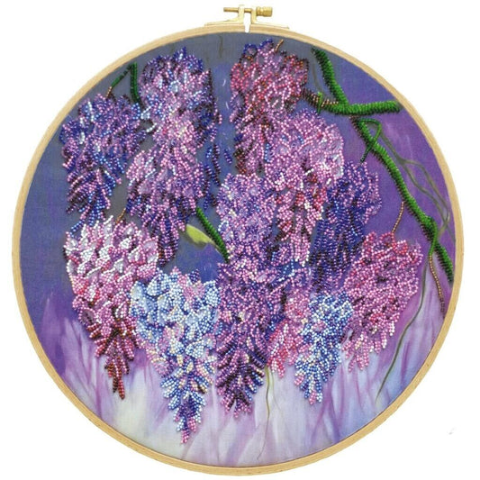 Bead Embroidery Kit Wisteria Flowers Beaded stitching Bead needlepoint DIY