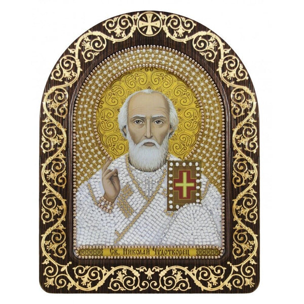 Bead Embroidery Kit Icon St. Nicholas DIY Bead needlepoint Beadwork