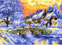 Bead Embroidery Kit Winter DIY Beaded needlepoint Beaded stitching