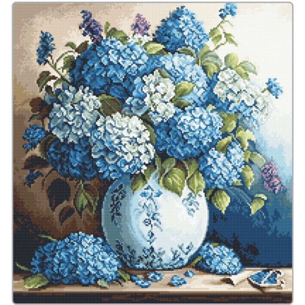 Gobelin kit Tapestry embroidery Kit Hydrangeas Luca-S DIY Unprinted canvas