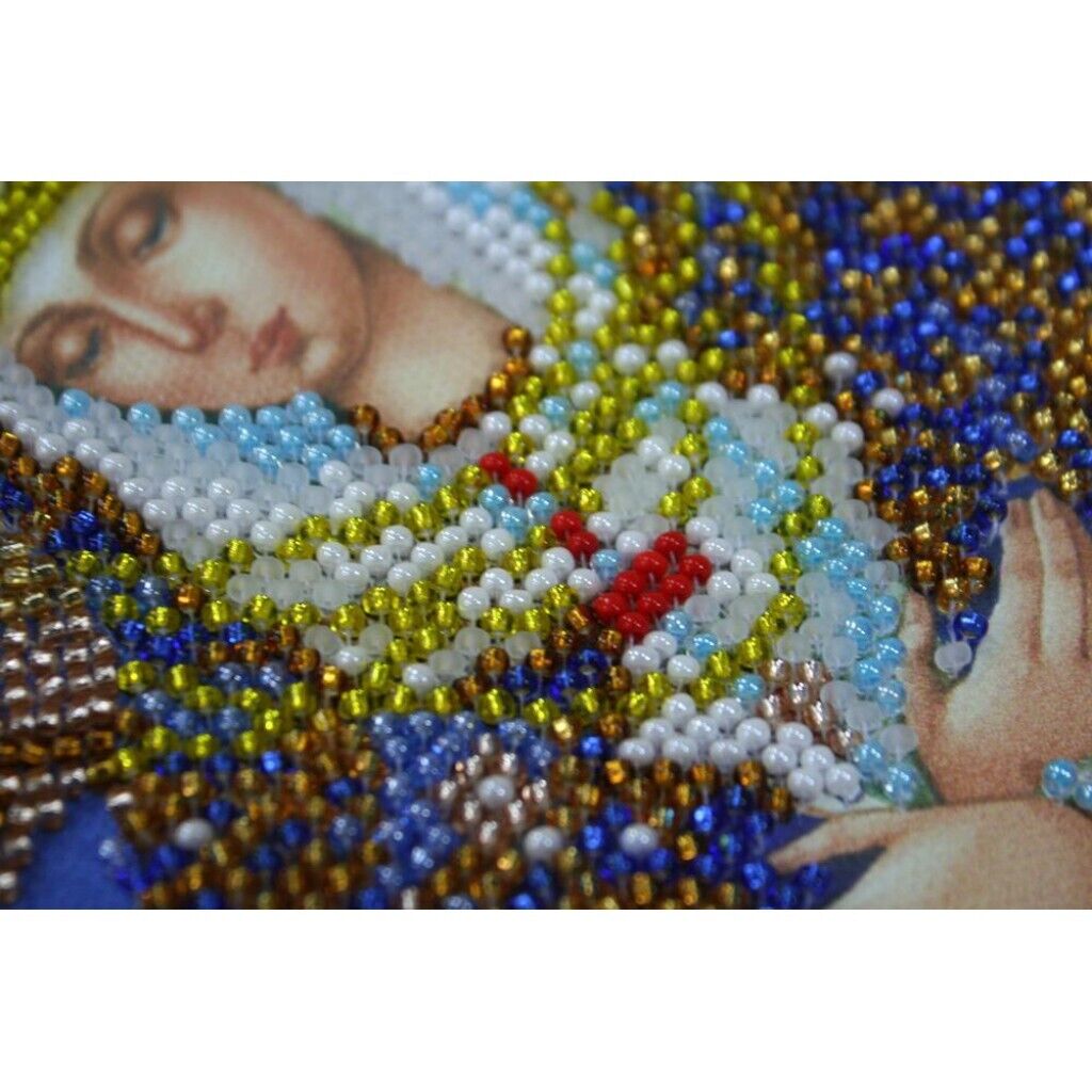 Bead Embroidery Kit Icon Virgin Mary Mother of God Beaded stitching DIY