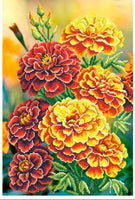 Bead Embroidery Kit Marigold  DIY Bead needlepoint Bead stitching