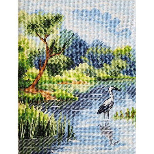 Counted Cross Stitch Kit Summer landscape DIY Unprinted canvas