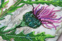 Bead Embroidery Kit Thistle Flower Bead stitching Beadwork Bead needlepoint DIY