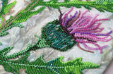 Bead Embroidery Kit Thistle Flower Bead stitching Beadwork Bead needlepoint DIY