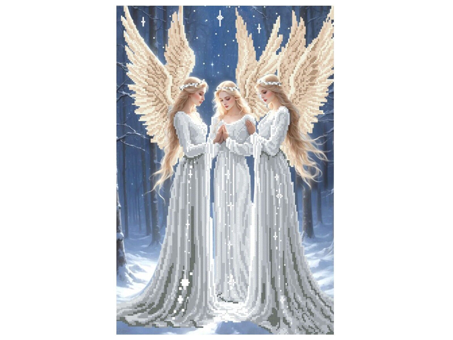 Bead Embroidery Kit Angels DIY Bead needlepoint Bead stitching Beadwork