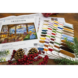 Counted Cross Stitch Kit Winter Lodge DIY Unprinted canvas