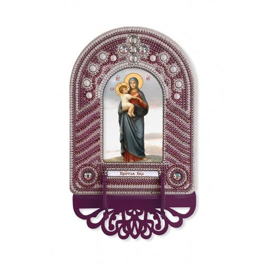 Bead Embroidery Kit Icon Virgin Mary Mother of God DIY Needlepoint kit