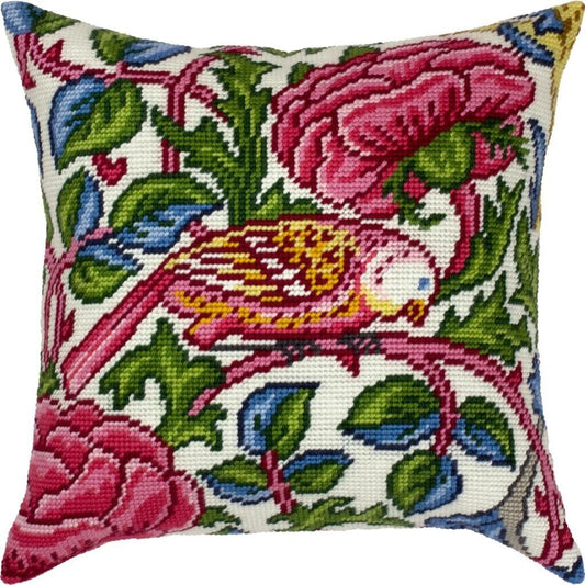 Tapestry Pillow Cover DIY kit "The magic bird" Needlepoint kit Printed canvas