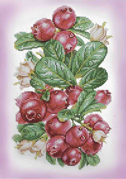 Bead Embroidery Kit Berries DIY Beaded needlepoint Beaded stitching