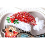 DIY Jewelry Making Beading kit Bullfinch Brooch Bead Embroidery Needlepoint