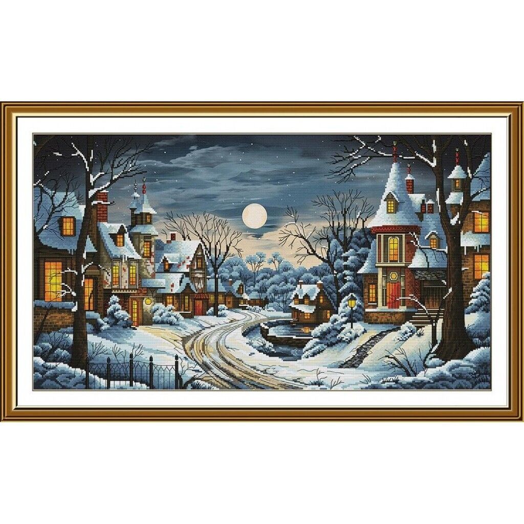 Counted Cross Stitch Kit Moon night DIY Unprinted canvas