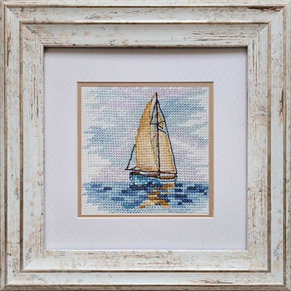 Counted Cross Stitch Kit Sailboat DIY Unprinted canvas