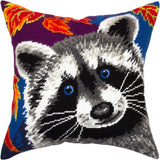 Tapestry Pillow Cover DIY kit "Raccoon" Needlepoint kit Printed canvas 