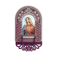 Bead Embroidery Kit Icon Immaculate Heart of Mary DIY Needlepoint kit