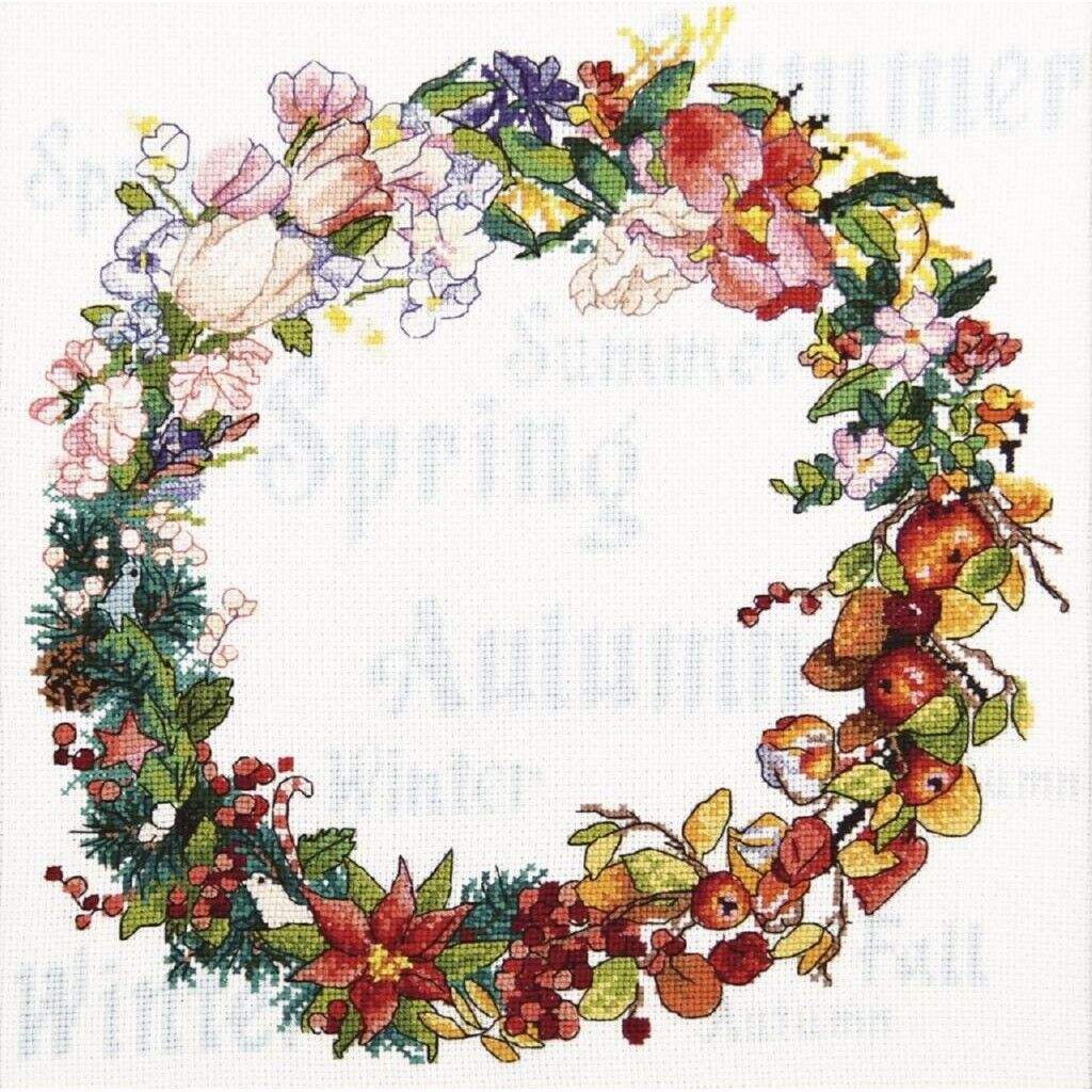 Counted Cross Stitch Kit All seasons DIY Unprinted canvas