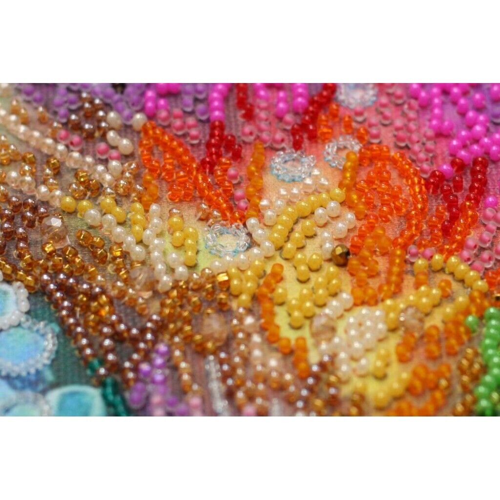 Bead Embroidery Kit Rainbow flowers Beadwork Bead needlepoint DIY