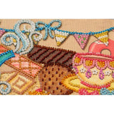 Bead Embroidery Kit Tea drinking Beaded stitching Beadwork Bead needlepoint DIY