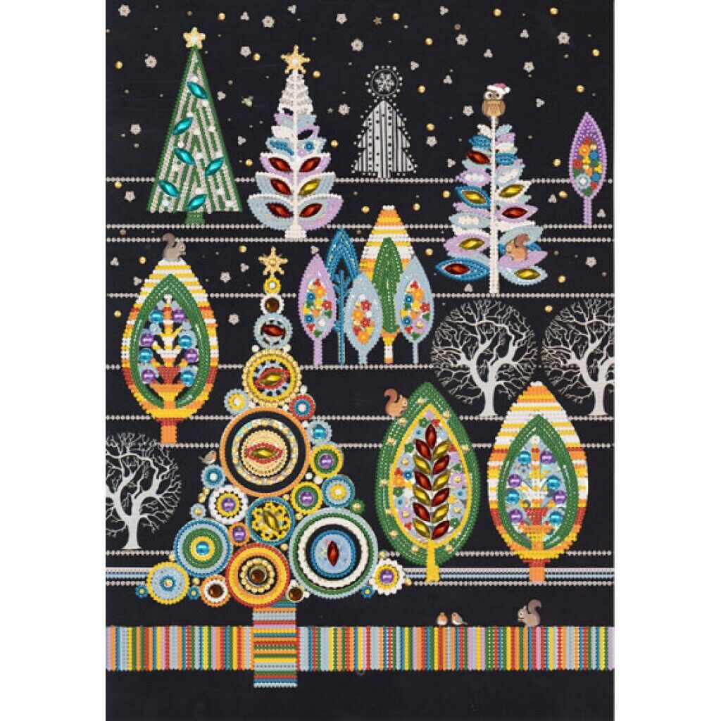 Bead Embroidery Kit Christmas forest DIY Bead needlepoint Bead stitching