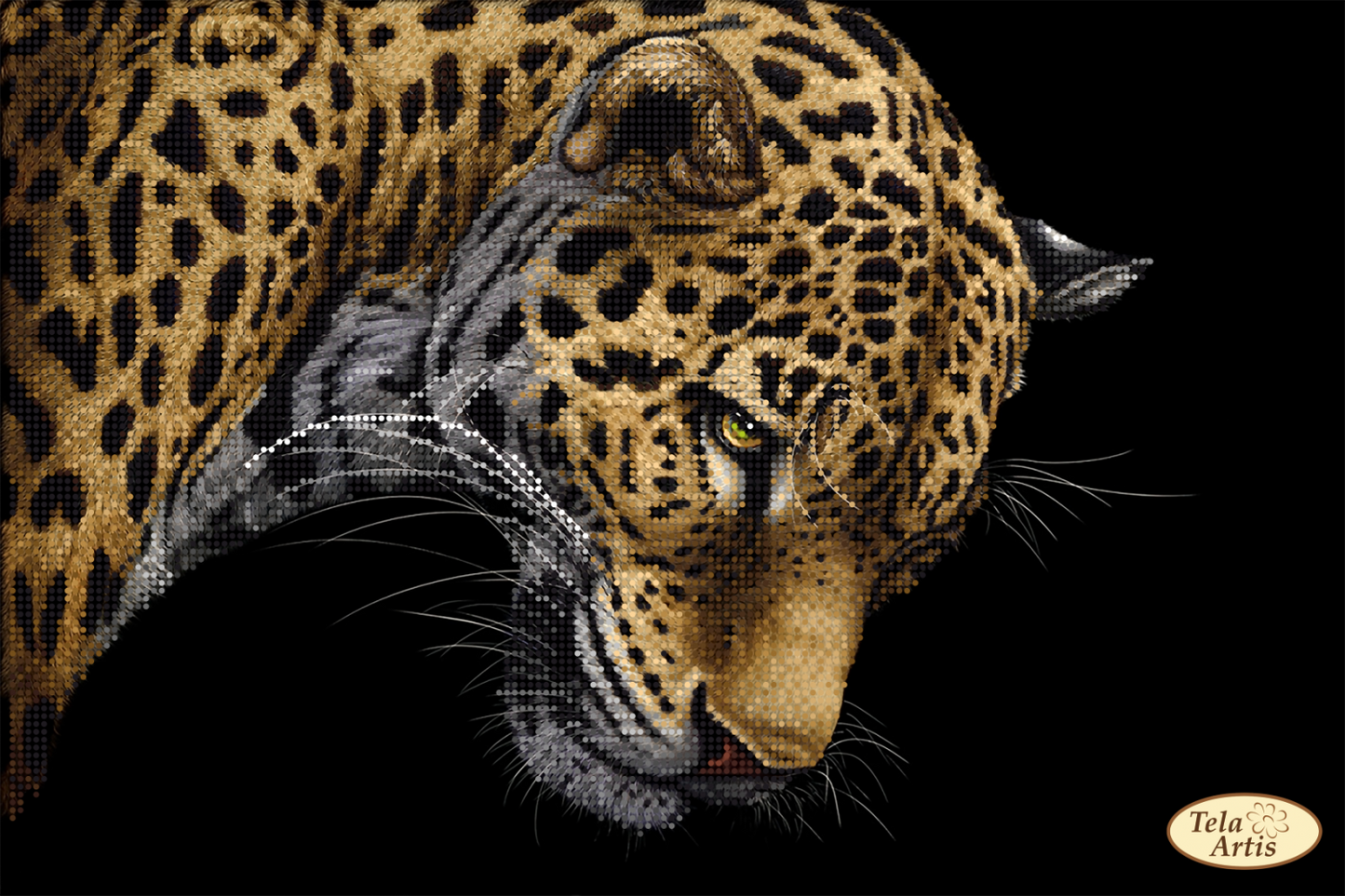 Bead Embroidery Kit Leopard DIY Beaded needlepoint Beaded stitching 