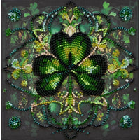 Bead Embroidery Kit Good luck clover Beadwork Bead needlepoint DIY