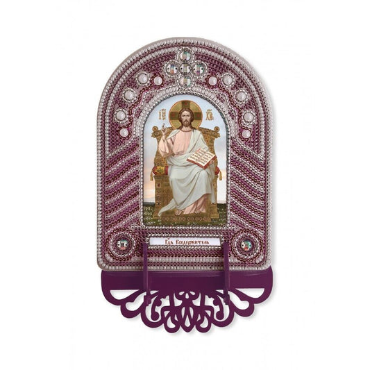 Bead Embroidery Kit Orthodox icon God Lord Jesus DIY Needlepoint kit