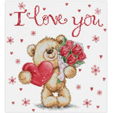 Counted Cross Stitch Kit Bear in love Luca-S DIY Unprinted canvas