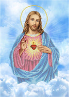 Bead Embroidery Kit Sacred Heart of Jesus DIY Bead needlepoint Beadwork