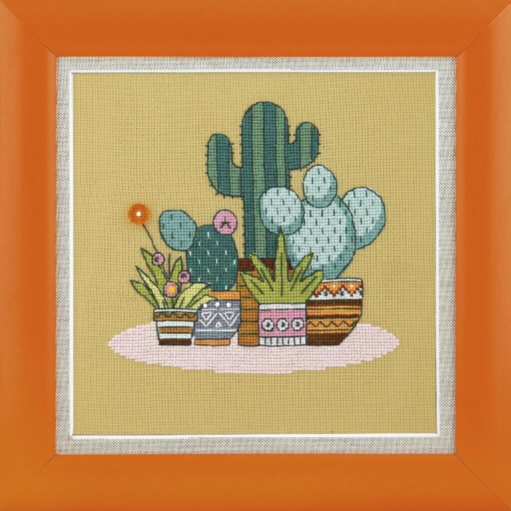 Counted Cross Stitch Kit Сactus DIY Unprinted canvas