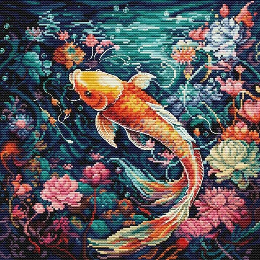 Counted Cross Stitch Kit Fish DIY Luca-S Unprinted canvas
