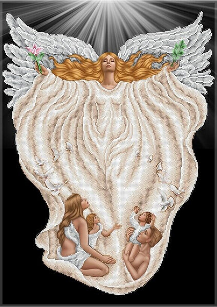 Bead Embroidery Kit Angel of Peace DIY Bead needlepoint Bead stitching Beadwork