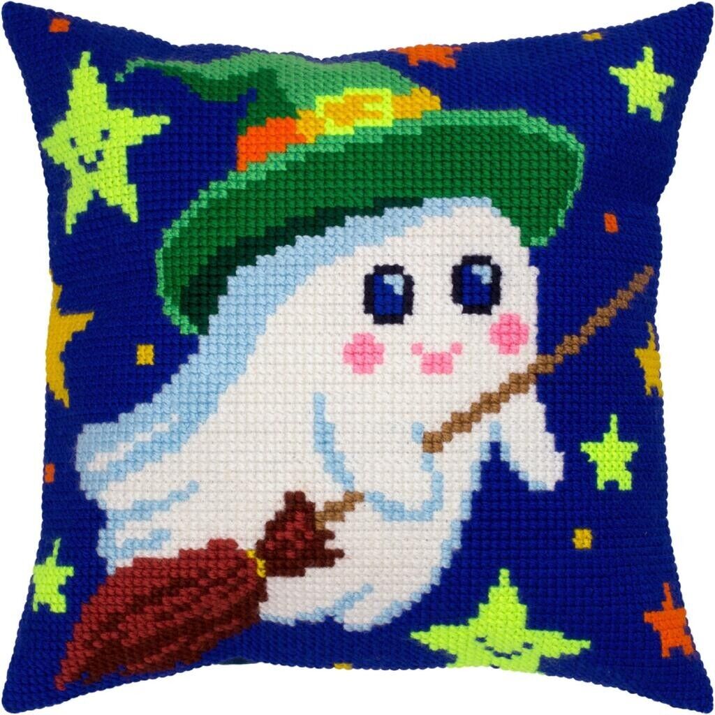 Cross stitch Pillow Cover DIY kit "Halloween" Needlepoint kit Printed canvas