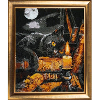 Full Bead Embroidery Kit Cat DIY Bead needlepoint Bead stitching Beadwork