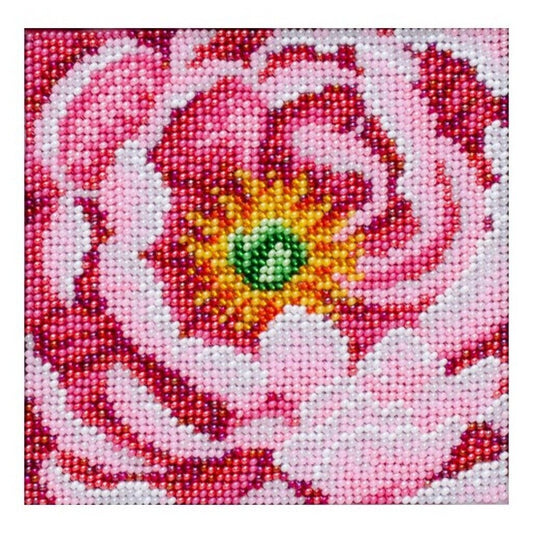 Bead Embroidery Kit Peony Flowers Beaded needlepoint Bead stitching DIY