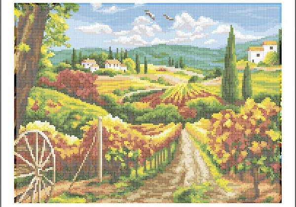 Full Bead Embroidery Kit Autumn vineyard DIY Bead needlepoint Beaded stitching