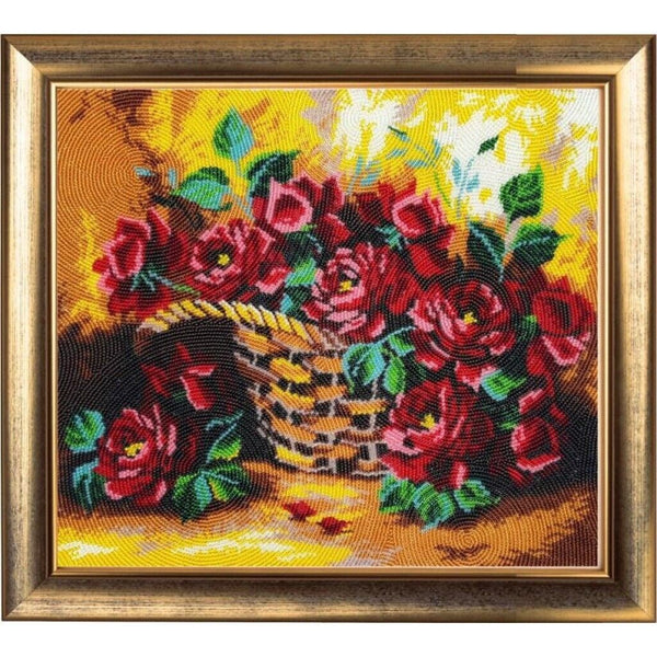 Full Bead Embroidery Kit Roses Flowers Bead needlepoint Bead stitching Beadwork