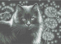 Bead Embroidery Kit Cat DIY Beaded needlepoint Beaded stitching