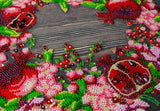 Bead Embroidery Kit Pomegranate Beaded stitching Beadwork Bead needlepoint DIY