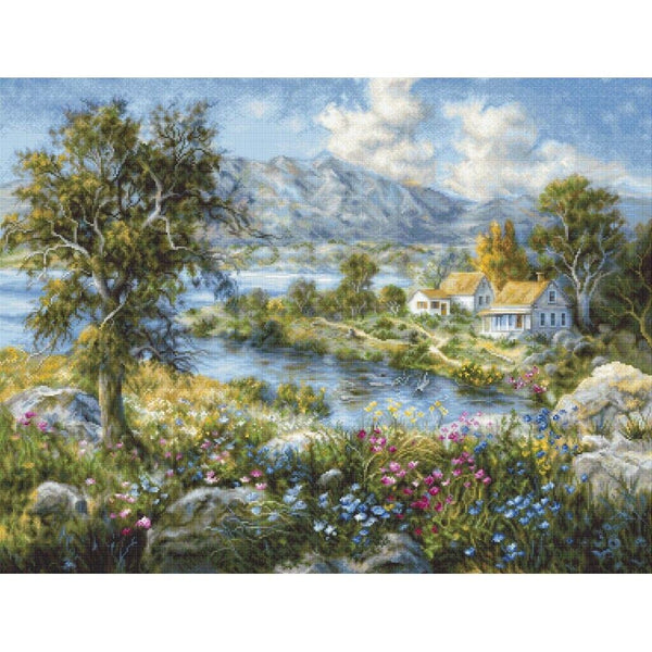 Gobelin kit Tapestry embroidery Kit Enchanted Cottage DIY Unprinted canvas