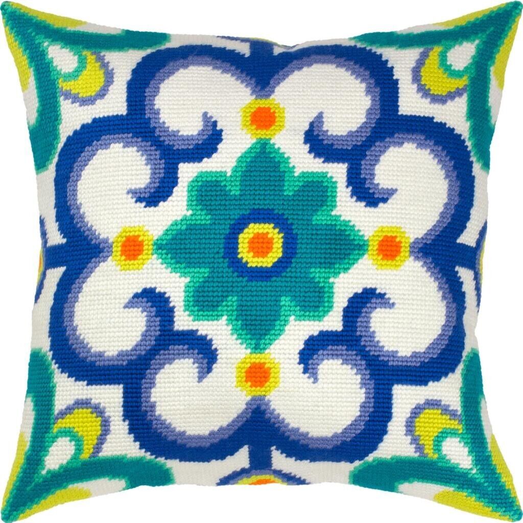 Tapestry Pillow Cover DIY kit "Portugal" Needlepoint kit Printed canvas