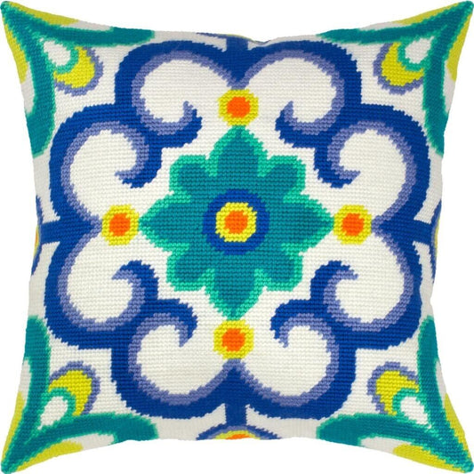 Tapestry Pillow Cover DIY kit "Portugal" Needlepoint kit Printed canvas