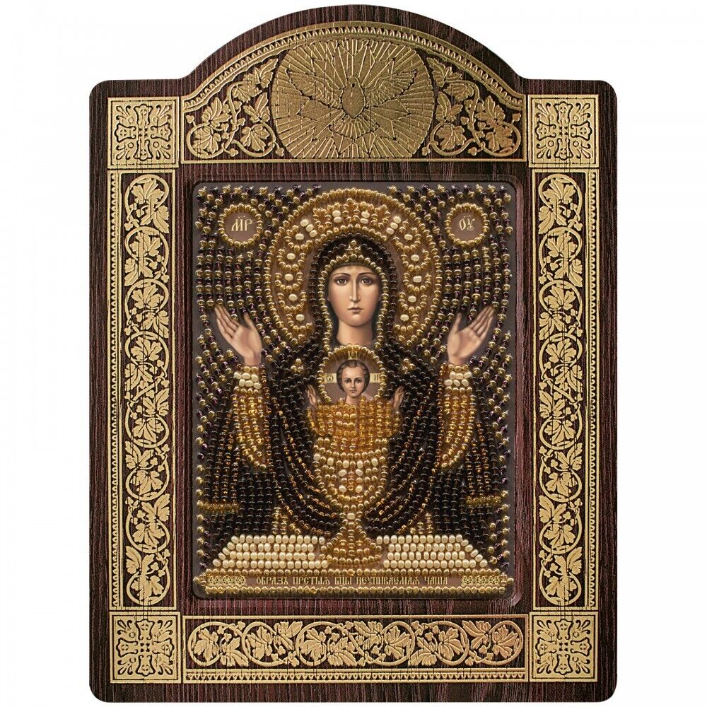 Bead Embroidery Kit Icon Virgin Mary Mother of God DIY Bead needlepoint Beadwork