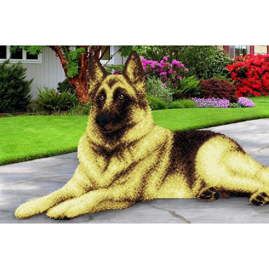 Bead Embroidery Kit Dog Sheepdog DIY Bead needlepoint Bead stitching Beadwork