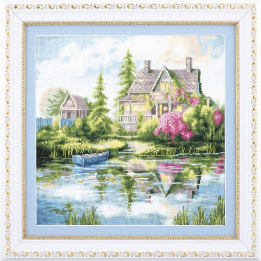 Counted Cross Stitch Kit Country landscape DIY Unprinted canvas