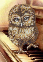 Bead Embroidery Kit Owl DIY Beaded needlepoint Beaded stitching