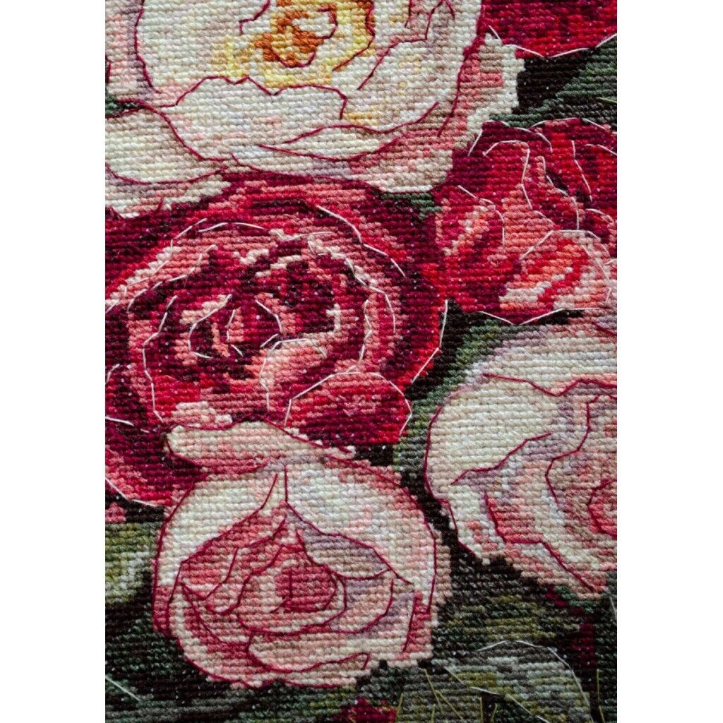 Counted Cross Stitch Kit Roses DIY Unprinted canvas